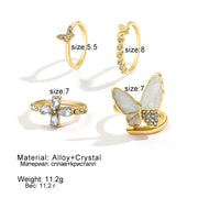 Creative Geometric Gold Plated Statement Knuckle Rings Set