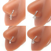 Nose Piercing Hoop Ring Hinged Butterfly Zircon Septum Pierc