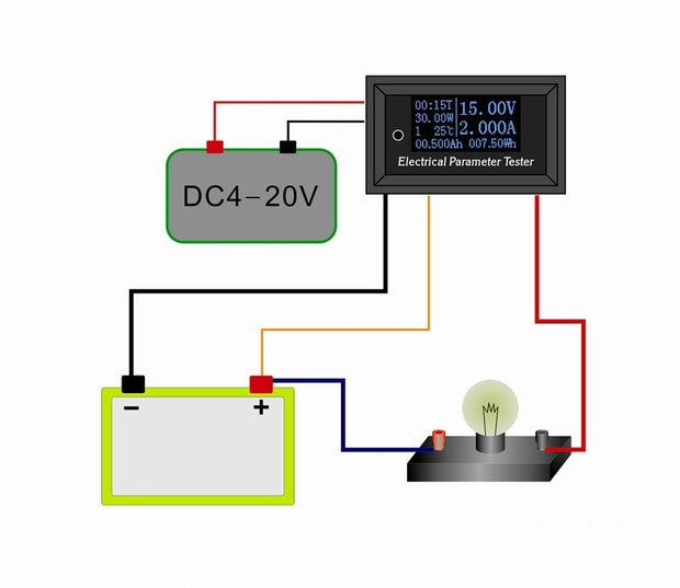 Multifunctional OLED Voltage And Current Meter Temperature Timer 100V 10A