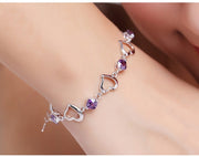 Retro Fashion Crystal Heart Bracelet