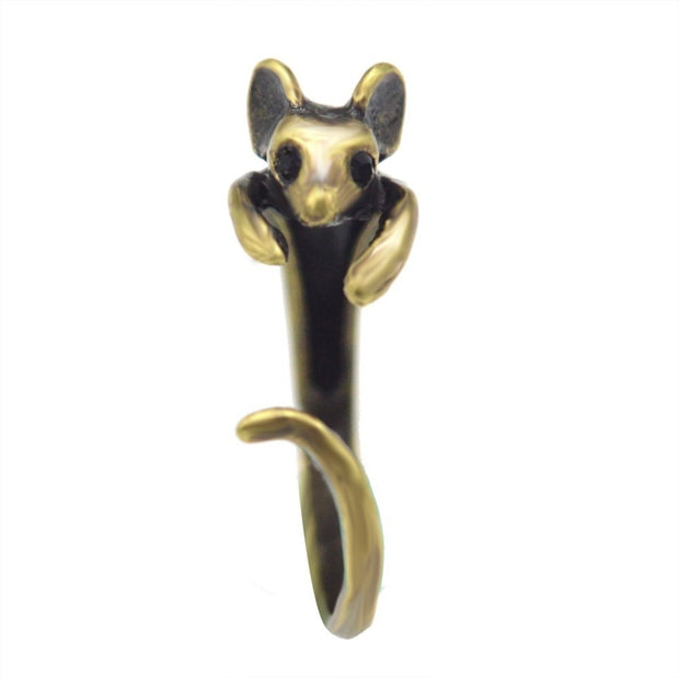 Alloy Mouse Open Adjustable Animal Ring