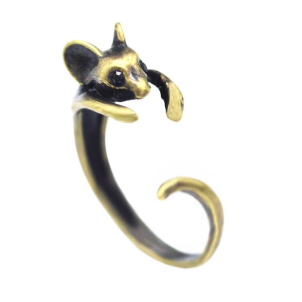 Alloy Mouse Open Adjustable Animal Ring