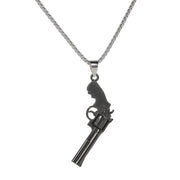 New Fashion Titanium Steel Revolver Pendant Personality Denim Necklace