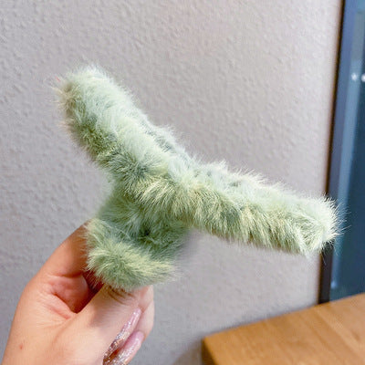 Plush Catch Clip Imitating Rabbit Hair Hairpin Elegant Temperament