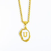 English Letters 26 Capital Initials Pendant Necklace