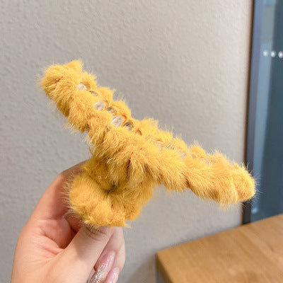 Plush Catch Clip Imitating Rabbit Hair Hairpin Elegant Temperament