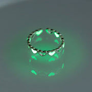 Luminous Heart Ring Glow-in-the-dark Adjustable Love Rings