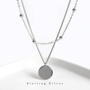 S925 Sterling Silver Choker Round Bead Collarbone Necklace