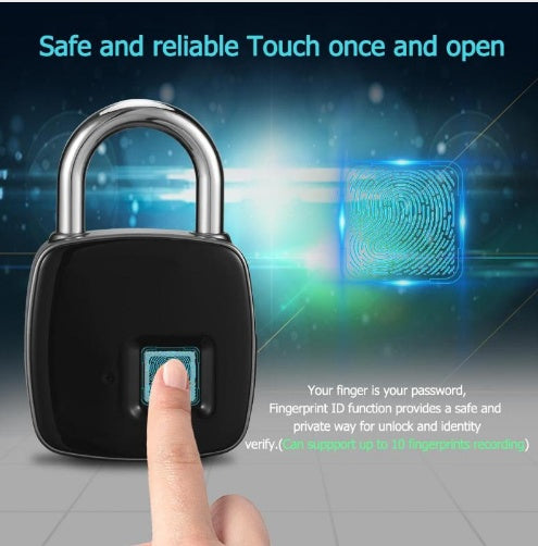 Fingerprint padlock smart lock anti-theft door lock outdoor door padlock luggage lock fingerprint padlock