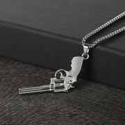 New Fashion Titanium Steel Revolver Pendant Personality Denim Necklace