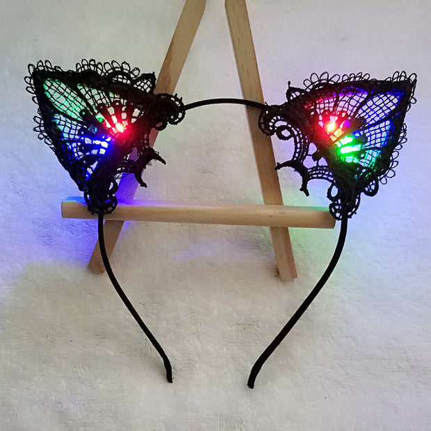 Glowing Hair Accessories Flashing Lights Cat Ears Headband