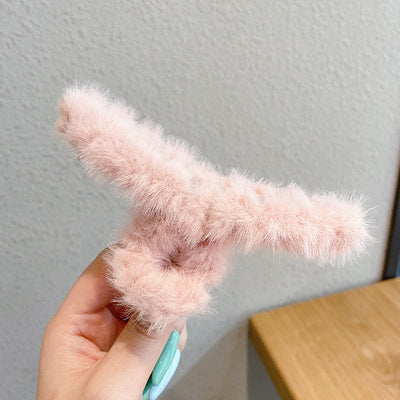 Plush Catch Clip Imitating Rabbit Hair Hairpin Elegant Temperament