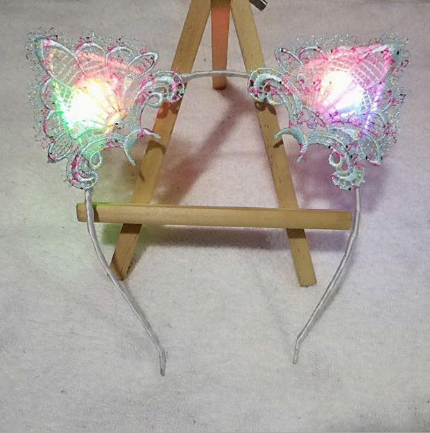 Glowing Hair Accessories Flashing Lights Cat Ears Headband