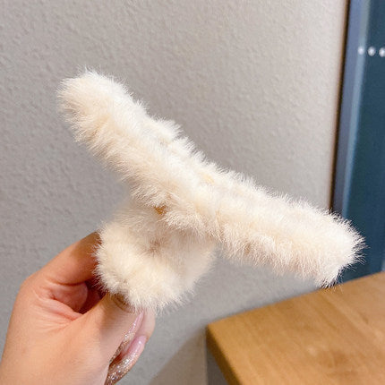 Plush Catch Clip Imitating Rabbit Hair Hairpin Elegant Temperament