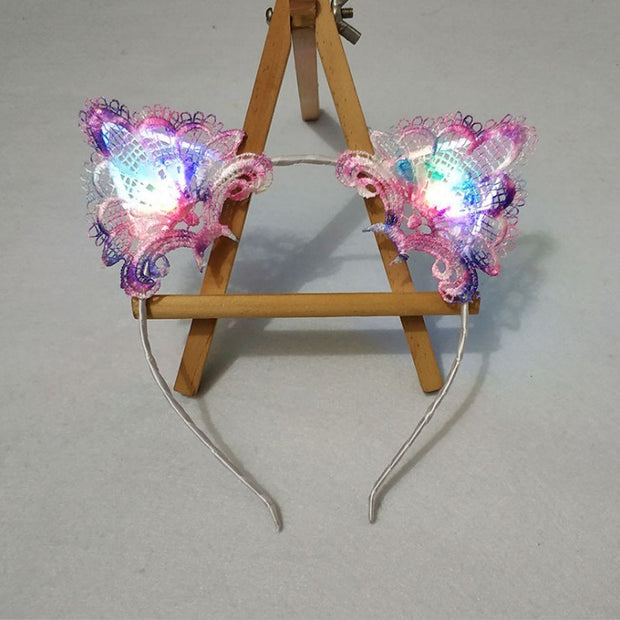 Glowing Hair Accessories Flashing Lights Cat Ears Headband