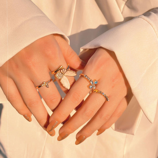 Creative Geometric Gold Plated Statement Knuckle Rings Set