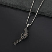 New Fashion Titanium Steel Revolver Pendant Personality Denim Necklace