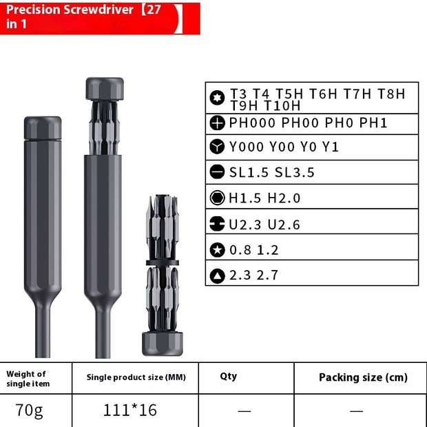 27-in-1 Mini Dual Purpose Portable Precision Screwdriver Set