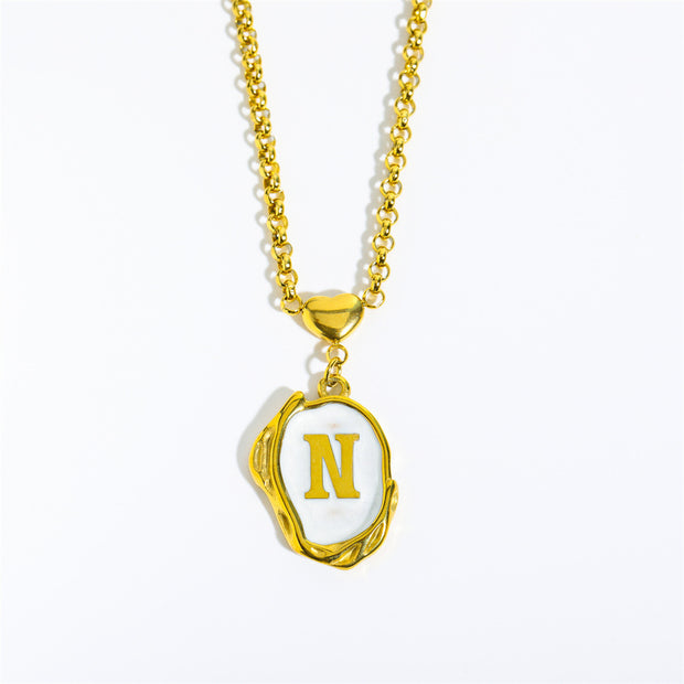 English Letters 26 Capital Initials Pendant Necklace